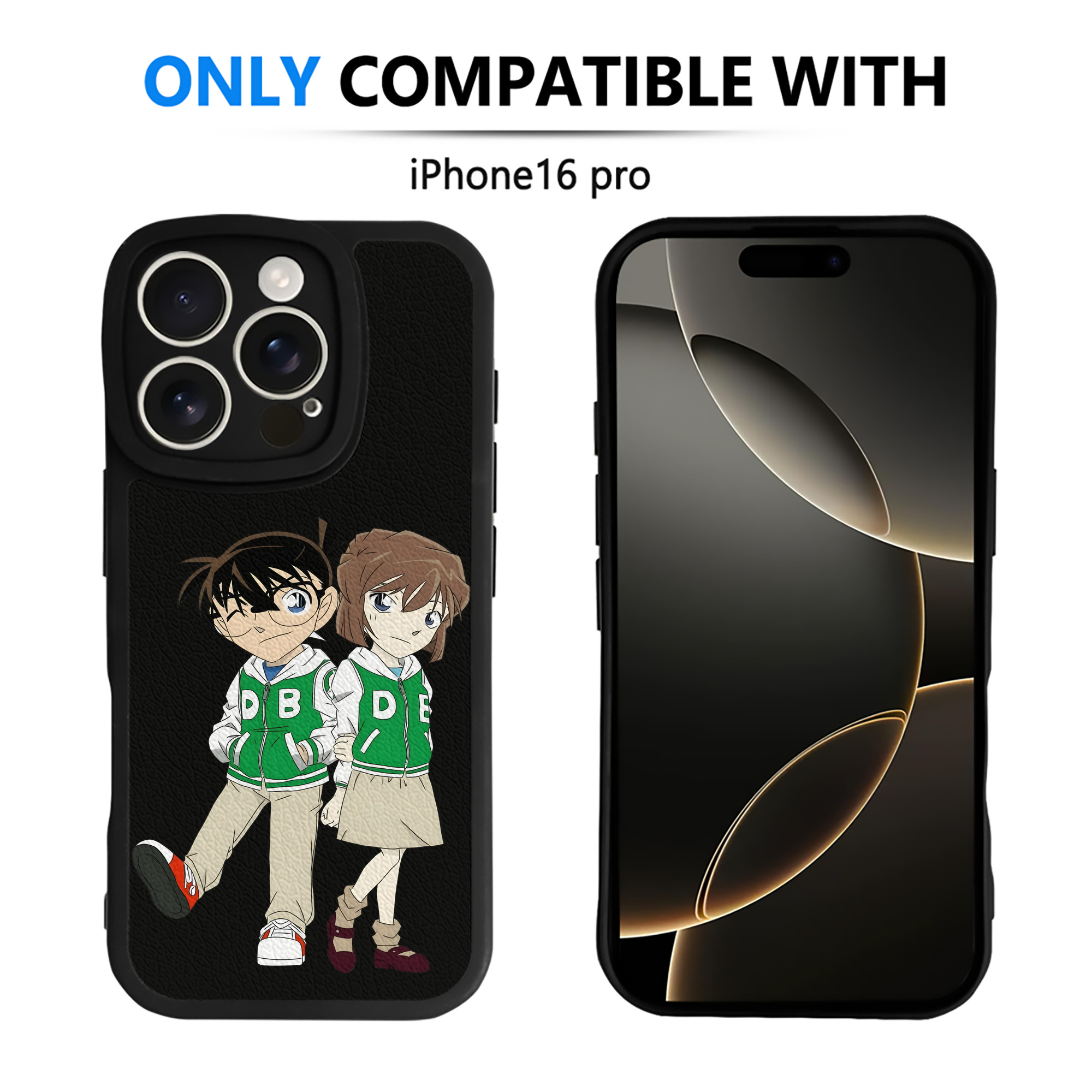 （画像用） 名探偵コナン 江戸川 コナン Detective Conan Conan Edogawa 【iPhone 16シリーズ対応】シリコンスマホケース（レザー調） 材質：シリコン